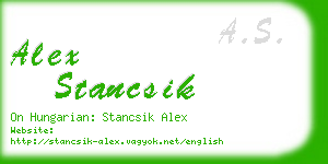 alex stancsik business card